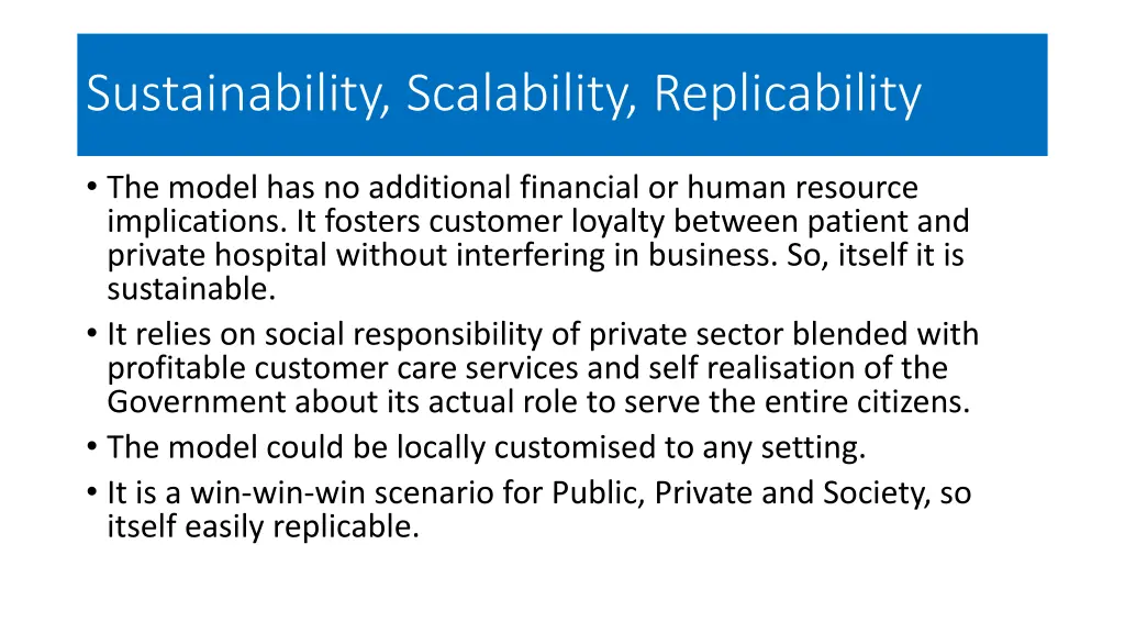 sustainability scalability replicability