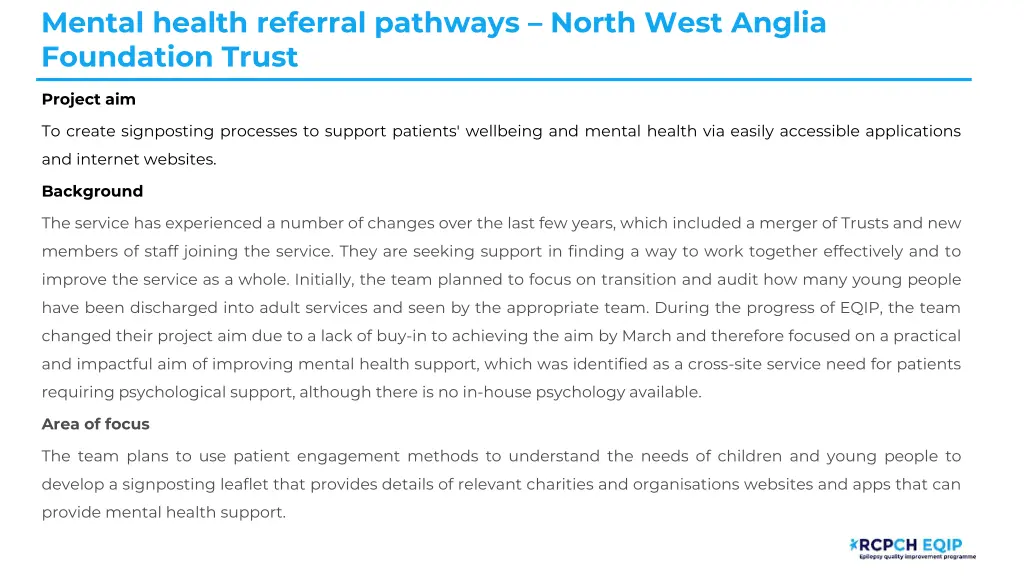 mental health referral pathways north west anglia