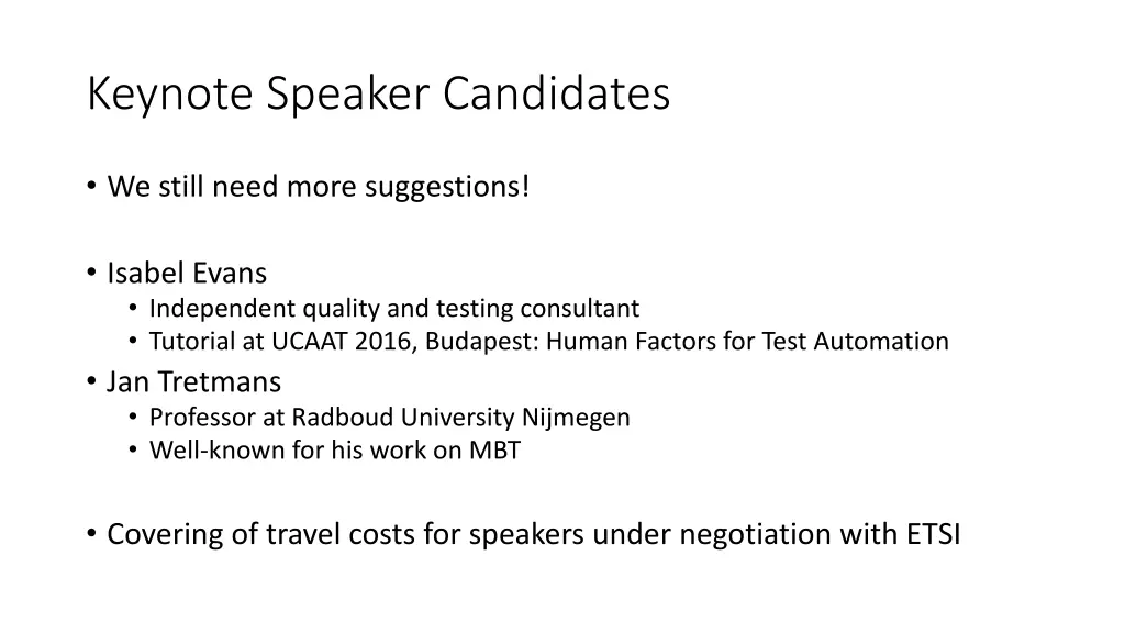 keynote speaker candidates