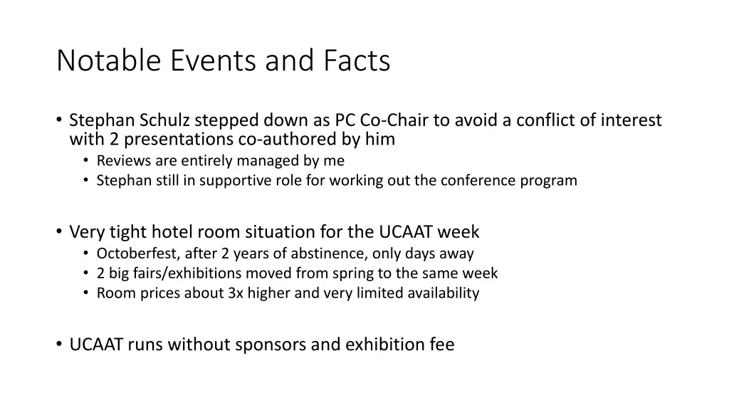 notable events and facts