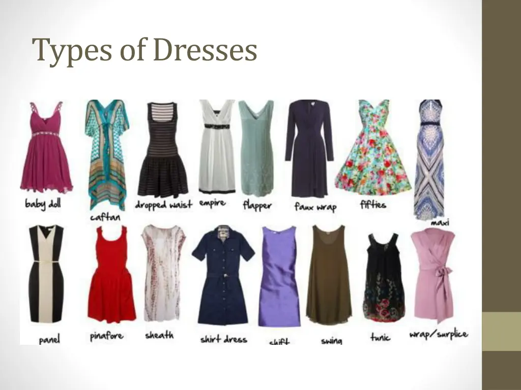types of dresses