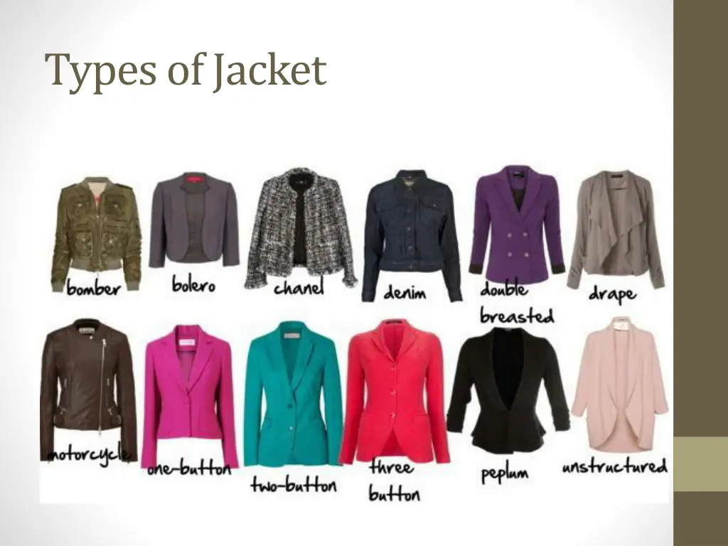 types of jacket