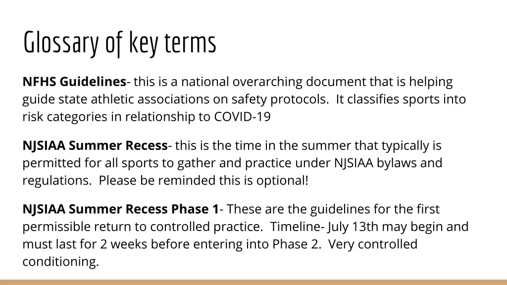 glossary of key terms