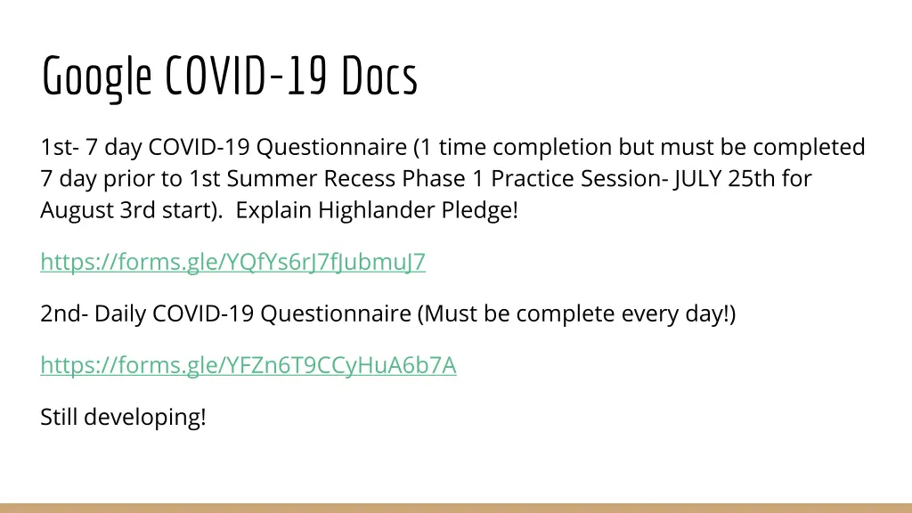google covid 19 docs