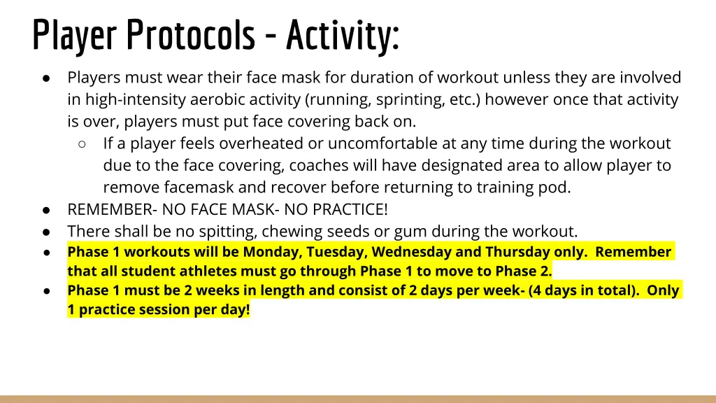 player protocols activity
