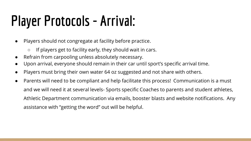 player protocols arrival