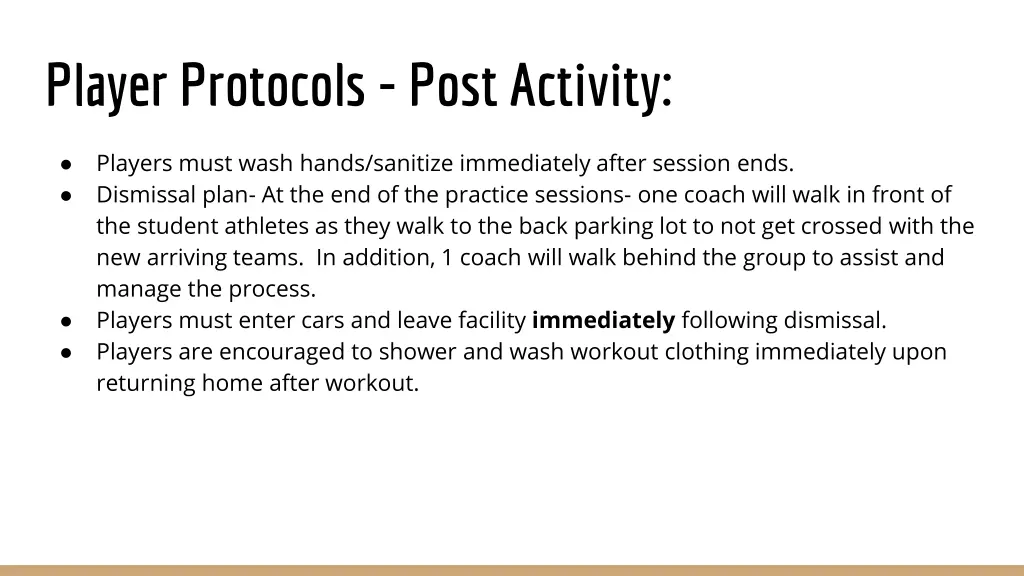 player protocols post activity
