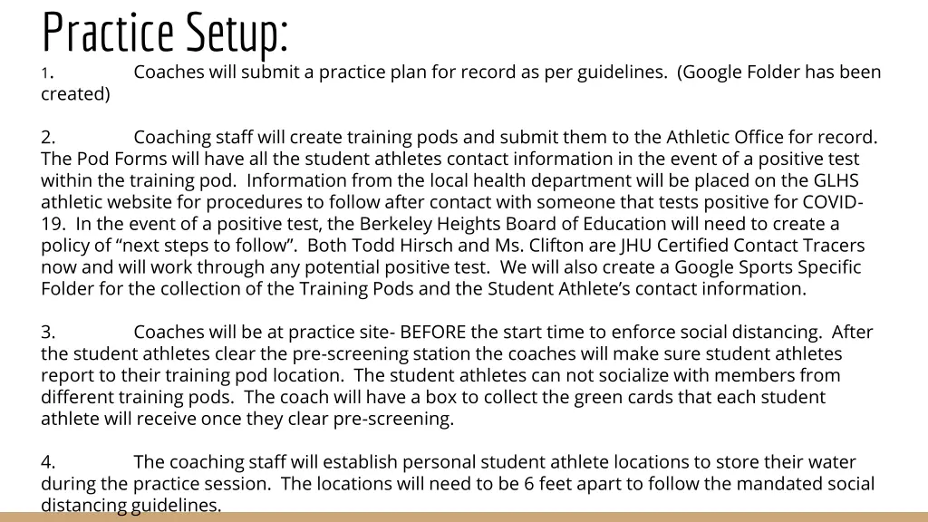 practice setup 1 coaches will submit a practice
