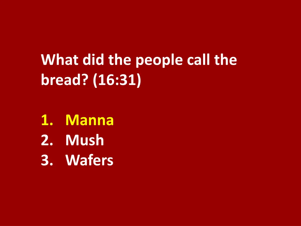 what did the people call the bread 16 31 1