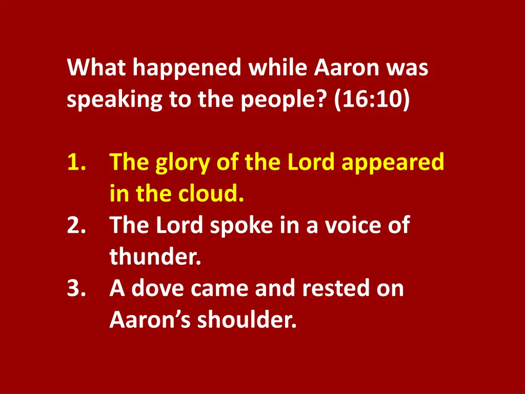 what happened while aaron was speaking 1