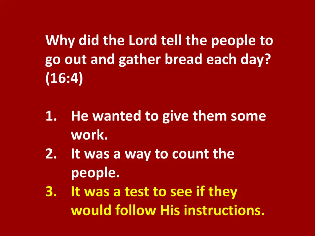 why did the lord tell the people 1