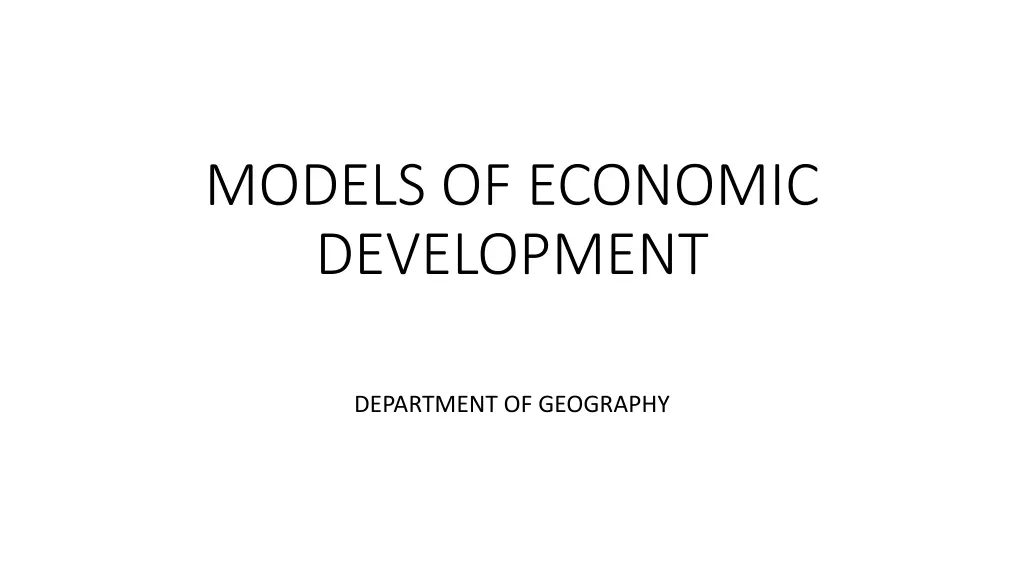 models of economic development