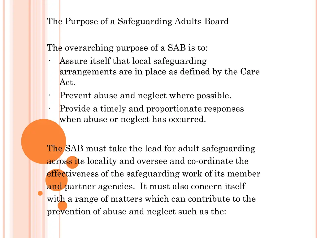 the purpose of a safeguarding adults board