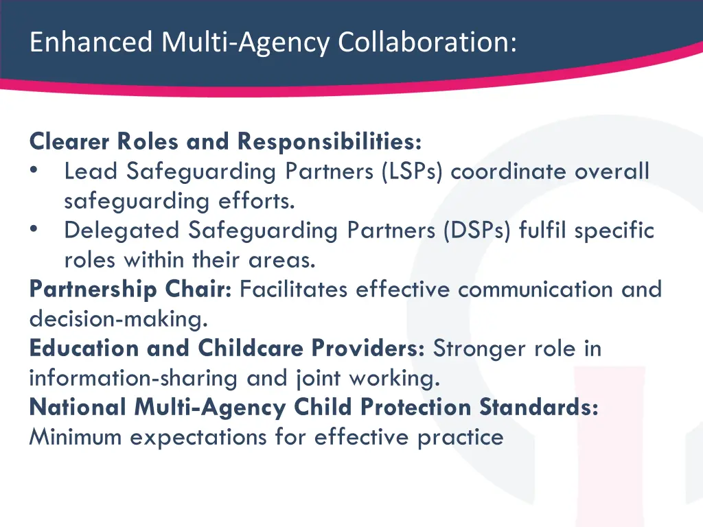 enhanced multi agency collaboration