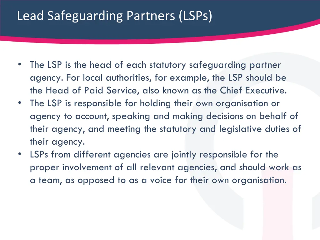 lead safeguarding partners lsps