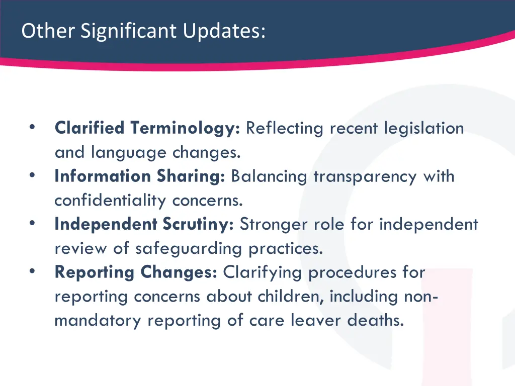 other significant updates