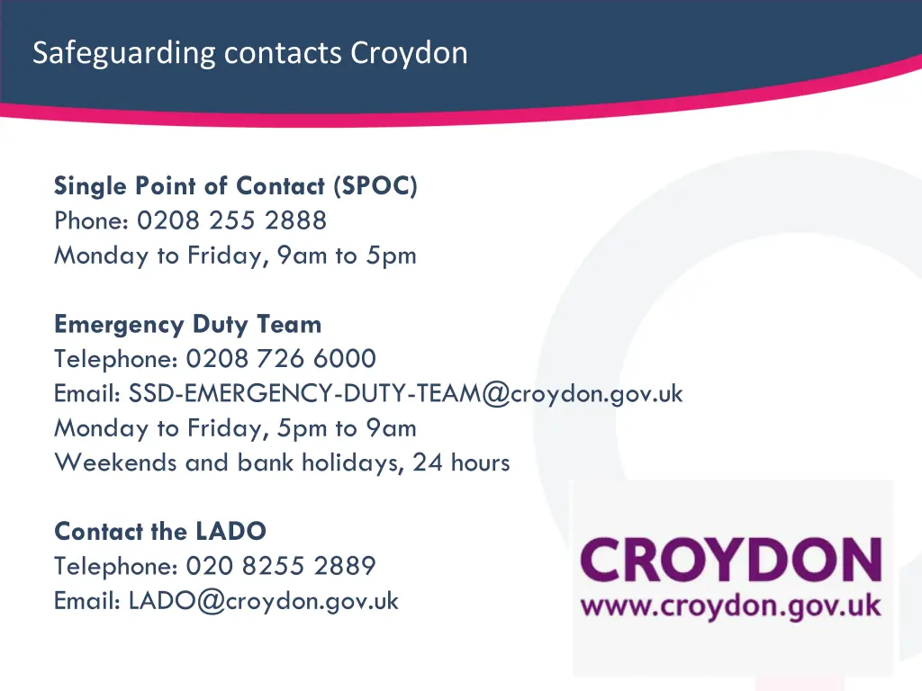 safeguarding contacts croydon