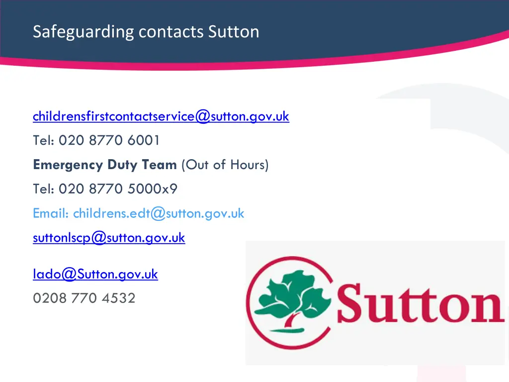 safeguarding contacts sutton