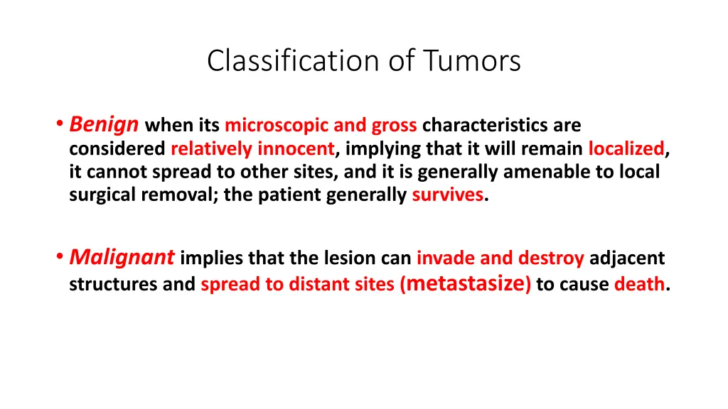 classification of tumors 1