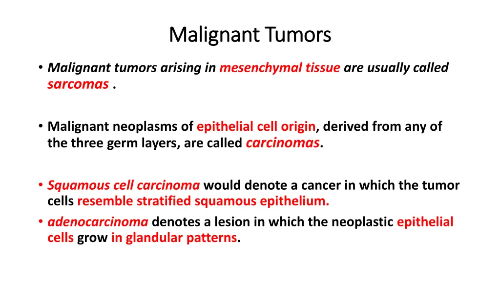 malignant tumors malignant tumors