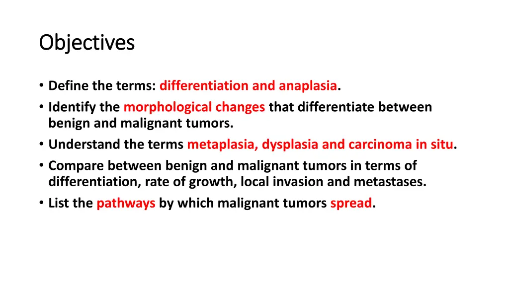 objectives objectives