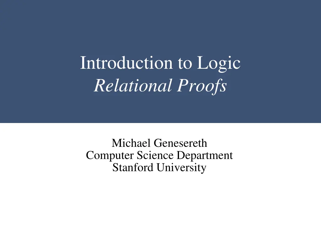 introduction to logic relational proofs