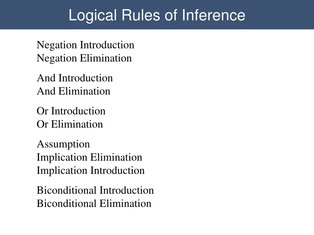 logical rules of inference