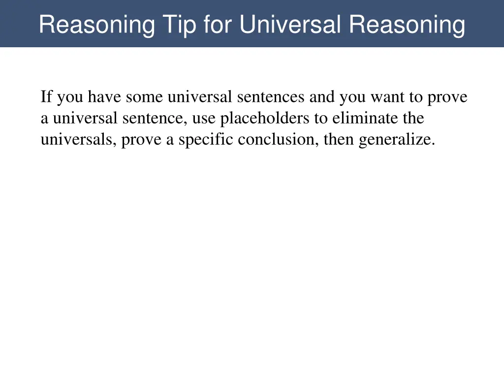 reasoning tip for universal reasoning