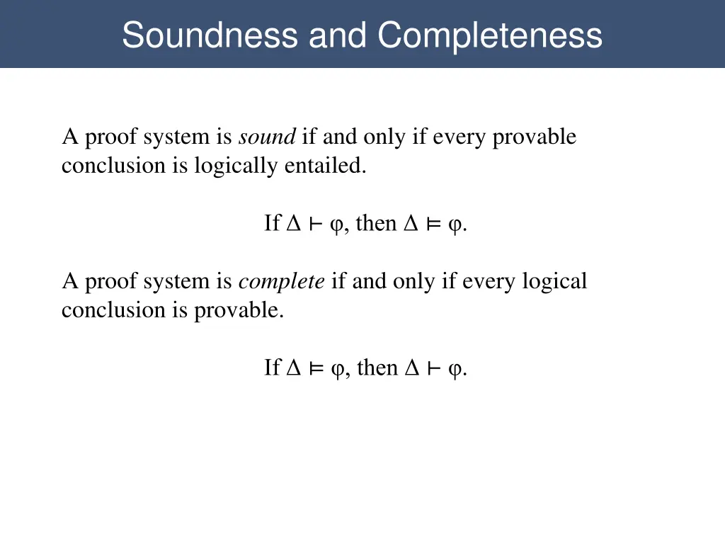 soundness and completeness