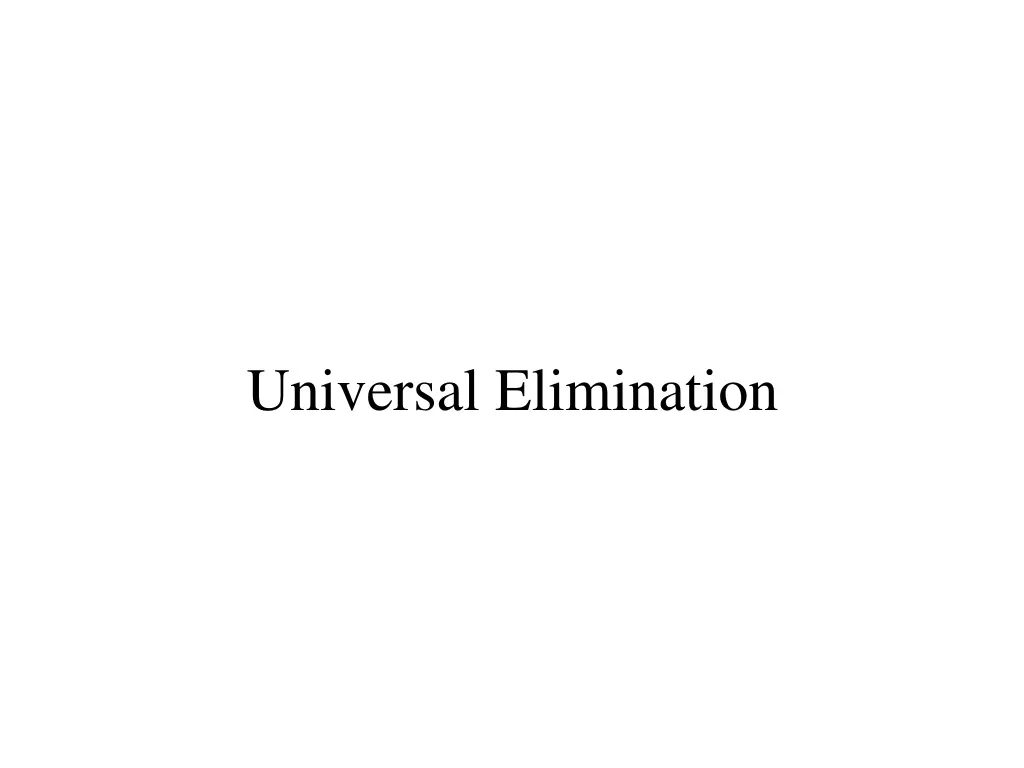 universal elimination