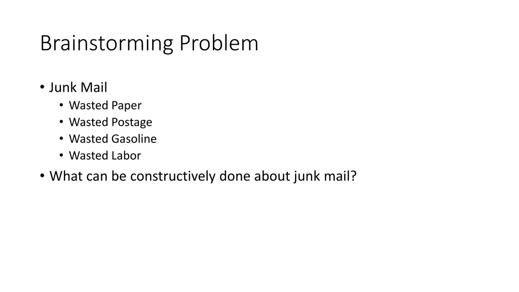 brainstorming problem