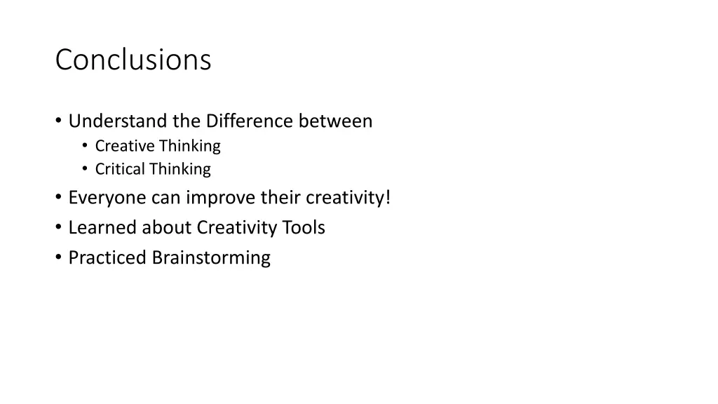 conclusions