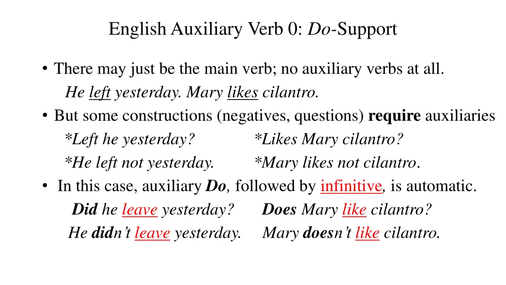 english auxiliary verb 0 do support