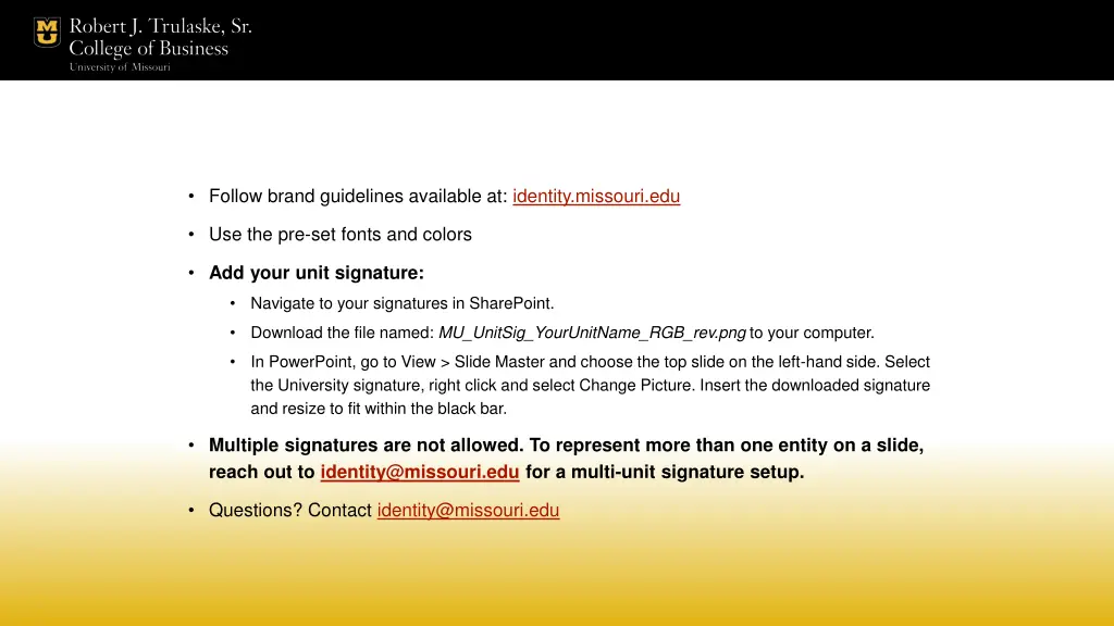 follow brand guidelines available at identity