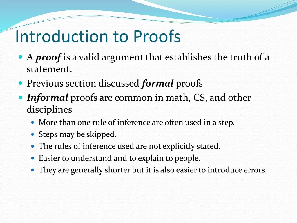 introduction to proofs