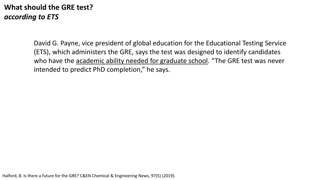 what should the gre test according to ets
