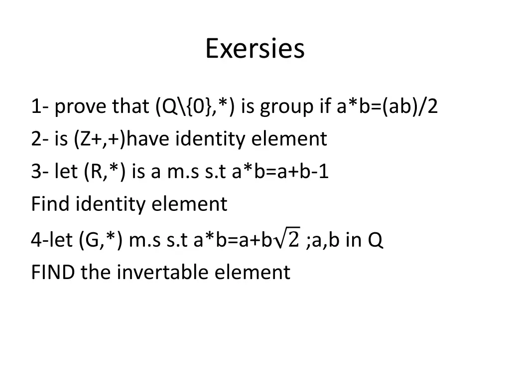 exersies