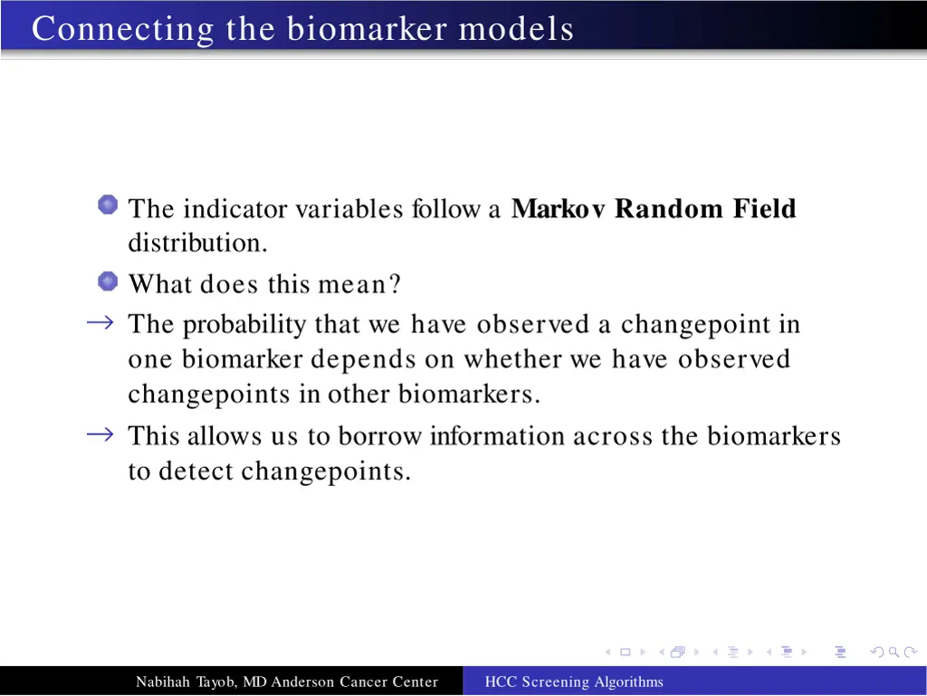 connecting the biomarker models
