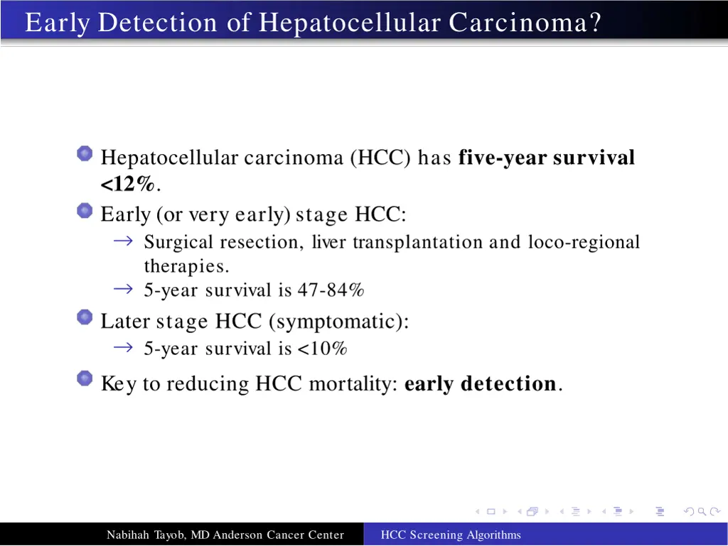 early detection of hepatocellular carcinoma