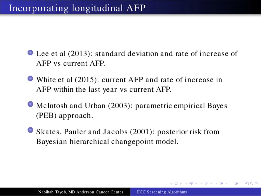 incorporating longitudinal afp
