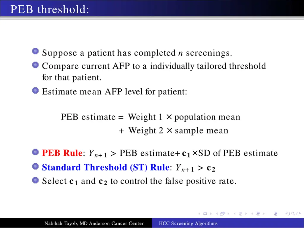 peb threshold 1