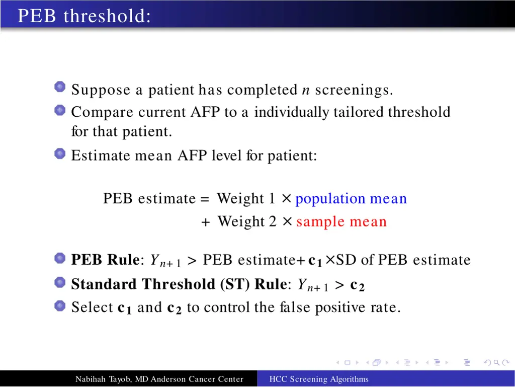 peb threshold