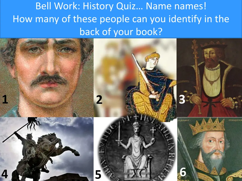bell work history quiz name names how many