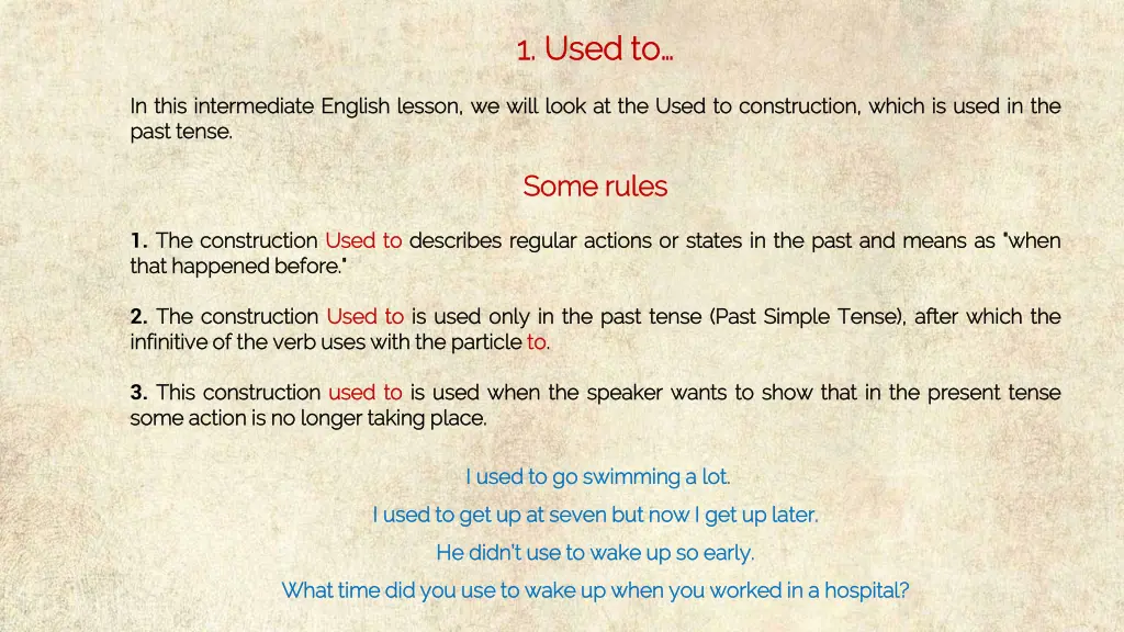1 used to 1 used to