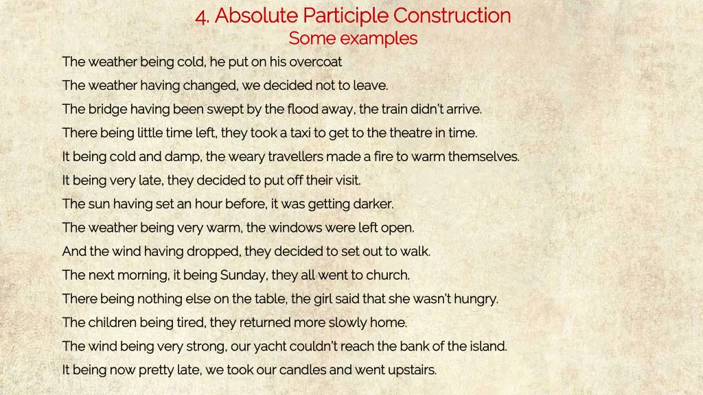 4 absolute 4 absolute participle construction 1