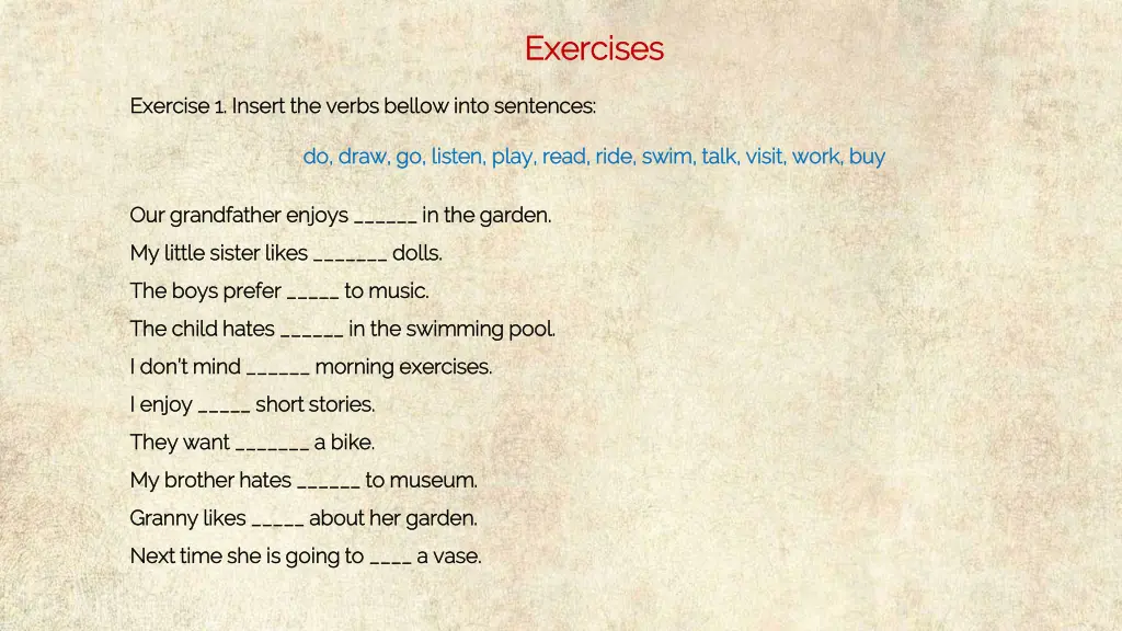 exercises exercises