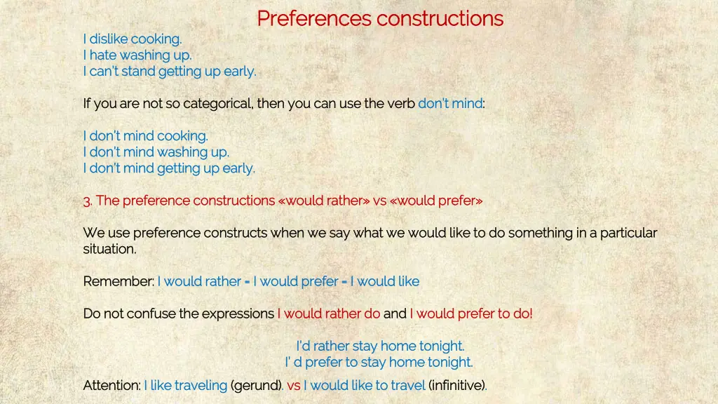 preferences constructions preferences