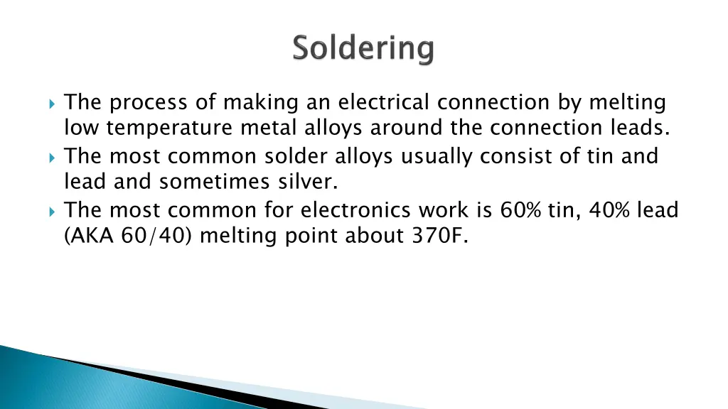 the process of making an electrical connection