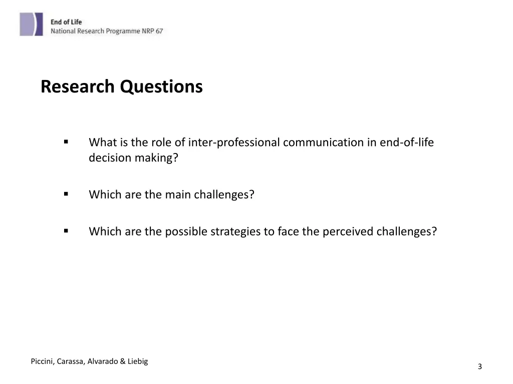 research questions