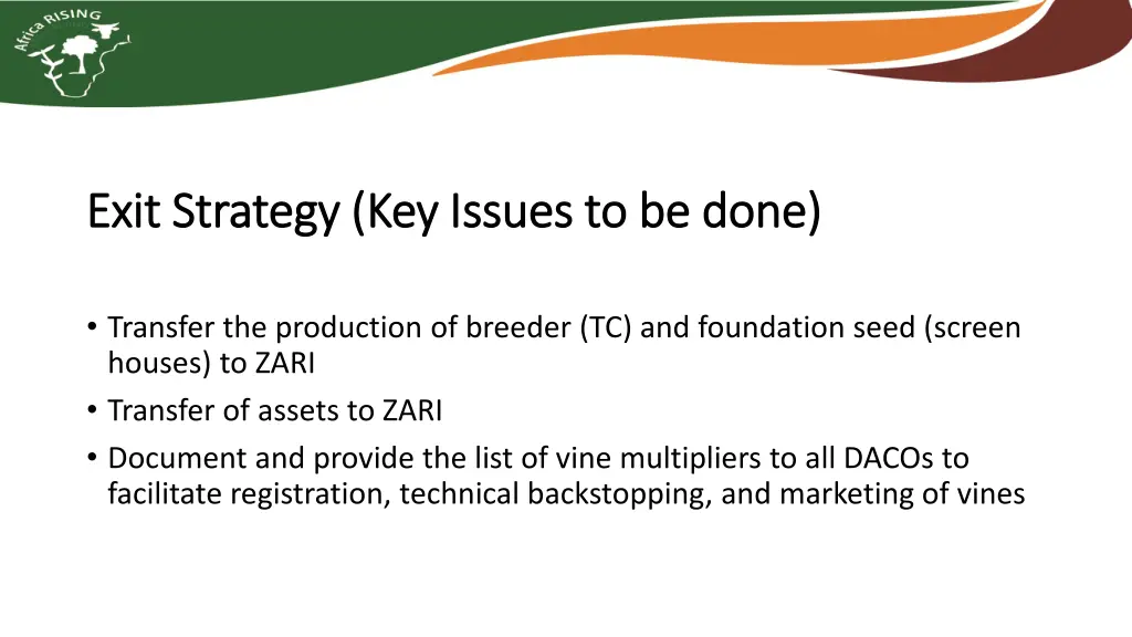 exit strategy key issues to be done exit strategy